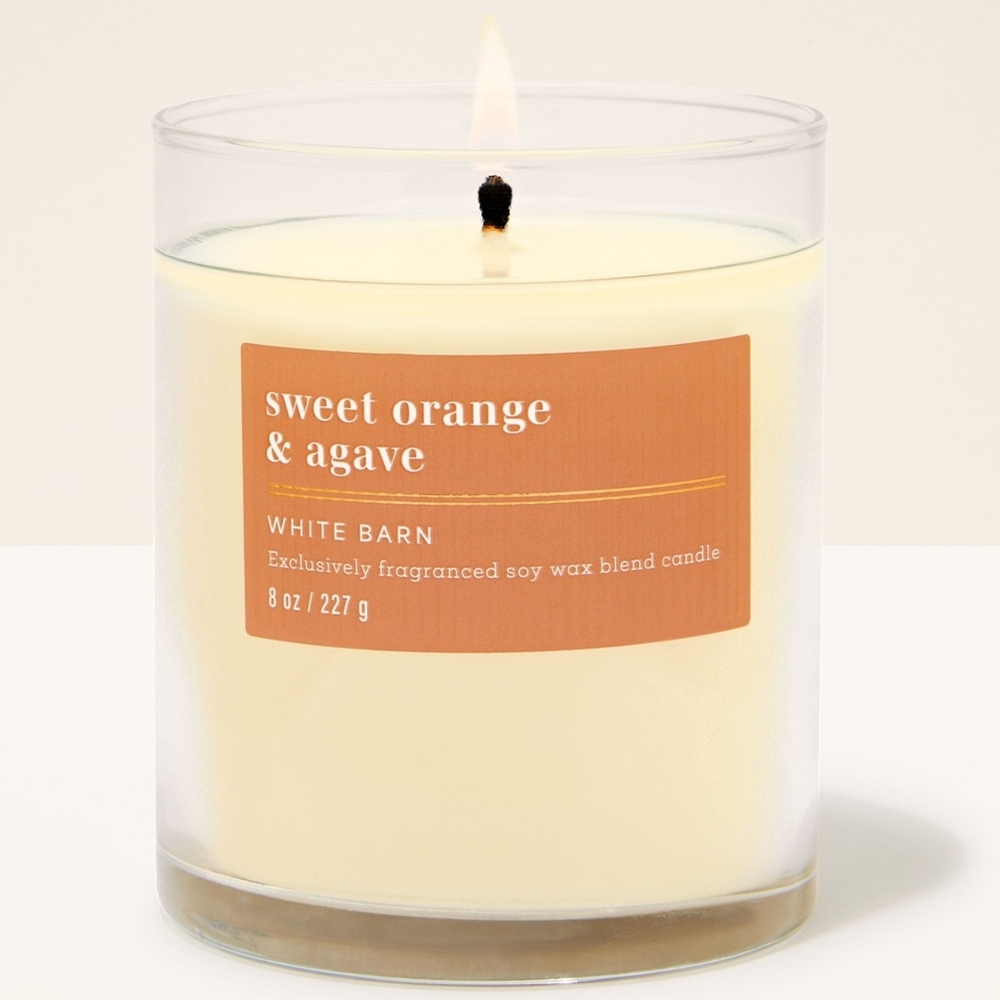 Bath Body Works White Barn Sweet Orange & Agave Single Wick Candle 8oz NEW